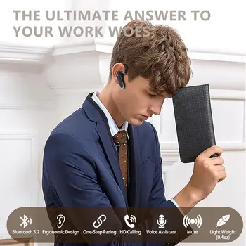 Bluetooth Headset Wireless Hands-Free Phone with Mic Hands-Free Earphones with 8 Hours Talk Time for Trucker Sports Riding 6