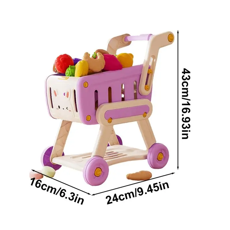 Play Grocery Cart Trolley Toy Set For Kids Shopping Fun With Pretend Food Interactive Kids Shopping Cart Role Play Game For images - 6