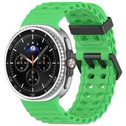 Silicone Sports Breathable Ocean Band Strap - Galaxy 8classic 46mm (Bright Green)