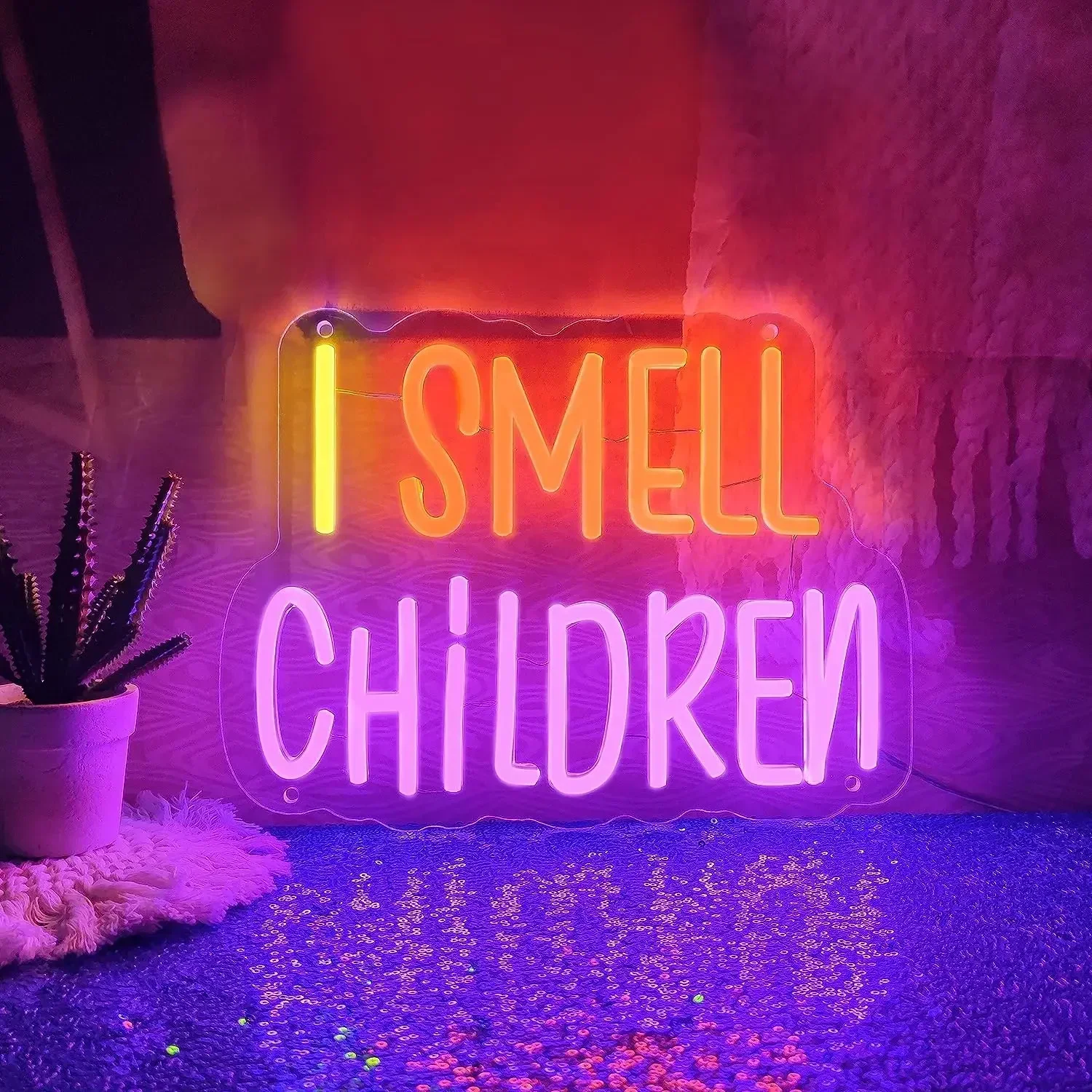 Halloween I Smell Children Neon Sign For Wall Decor LED Neon Lights For Home Bedroom Decor LED Lights For Room Decor Kids Gifts