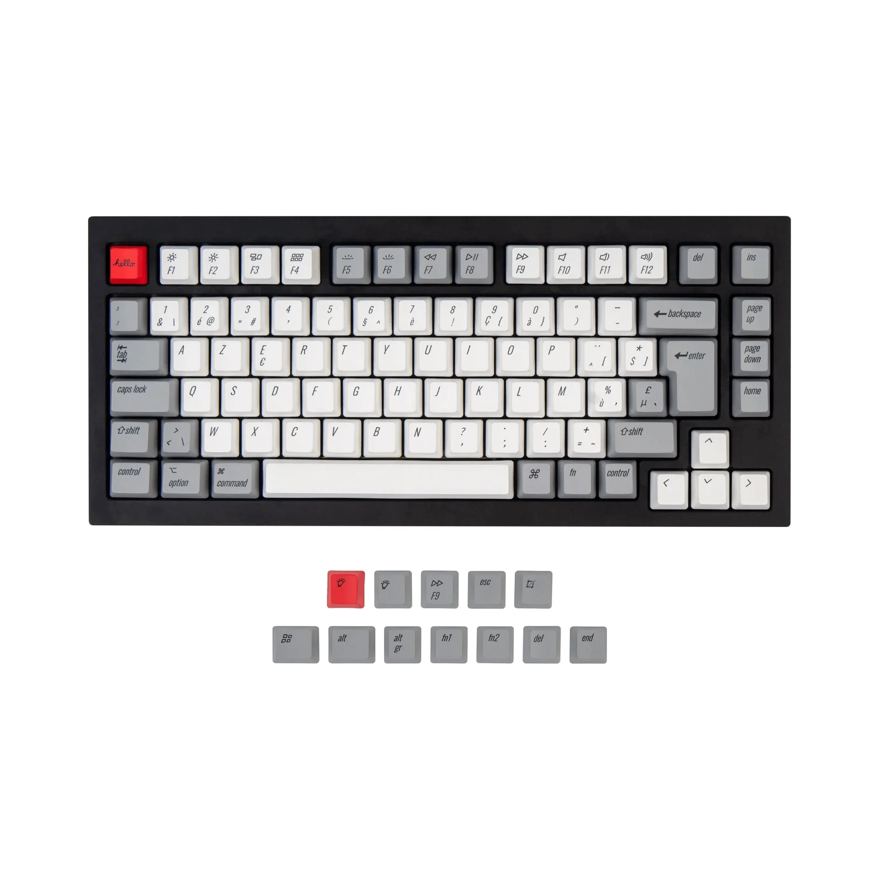 Keychron Belga Iso Layout Dye-sub Pbt Keycap Grupo Teclado Mecânico q1 q2 k2 - Imagem 2