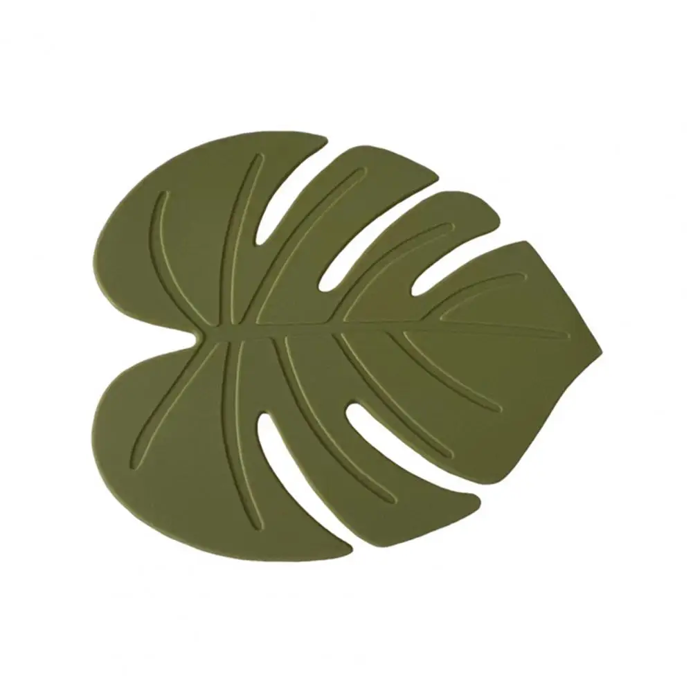 Decorative Dining Table Coaster Cartoon Leaf-shaped Silicone Coaster Set Heat Resistant Dining Table Placemats Easy to Clean