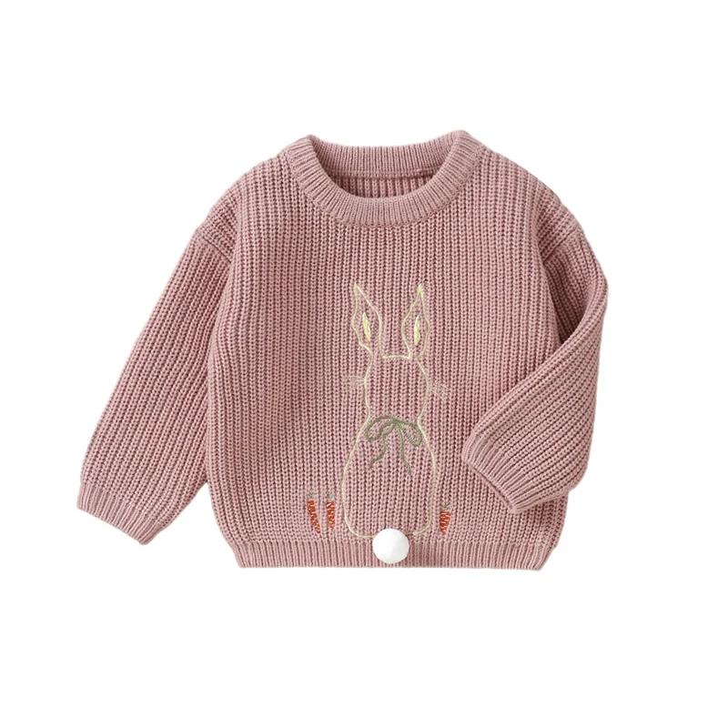 

Toddler Girl Easter Outfit Rabbit Bunny Long Sleeve Knitted Easter Sweater Infant Easter Clothes Baby Girls