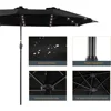 Patio Umbrella 15x9FT LED Double-sided with UPF50+ and Wind-Resistant Design, (No Base), Effortless Operation Outdoor Umbrella 4
