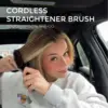 Porta Cordless Hair Straightener Brush, Portable Mini Straightening Brush for Travel, Negative Ion Hot Comb Hair Straighten 2
