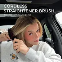 Porta Cordless Hair Straightener Brush, Portable Mini Straightening Brush for Travel, Negative Ion Hot Comb Hair Straighten 2