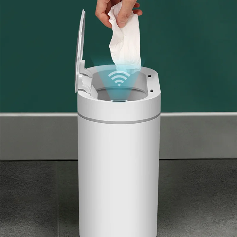Automatic Sensor Trash Can Electronic Household Smart Bin Kitchen Dustbin Bathroom Toilet Waterproof Narrow Seam Bucket Garbage