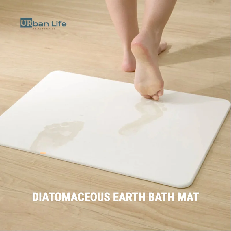URBANLIFE Diatomite Mat Diatomaceous Earth Bath Mat Super Absorbent Non