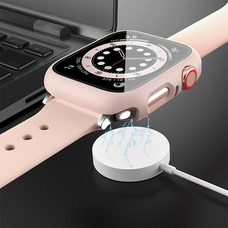 Enhanced Tempered Glass Case for Apple Watch - Screen Protector & Bumper Cover Accessories