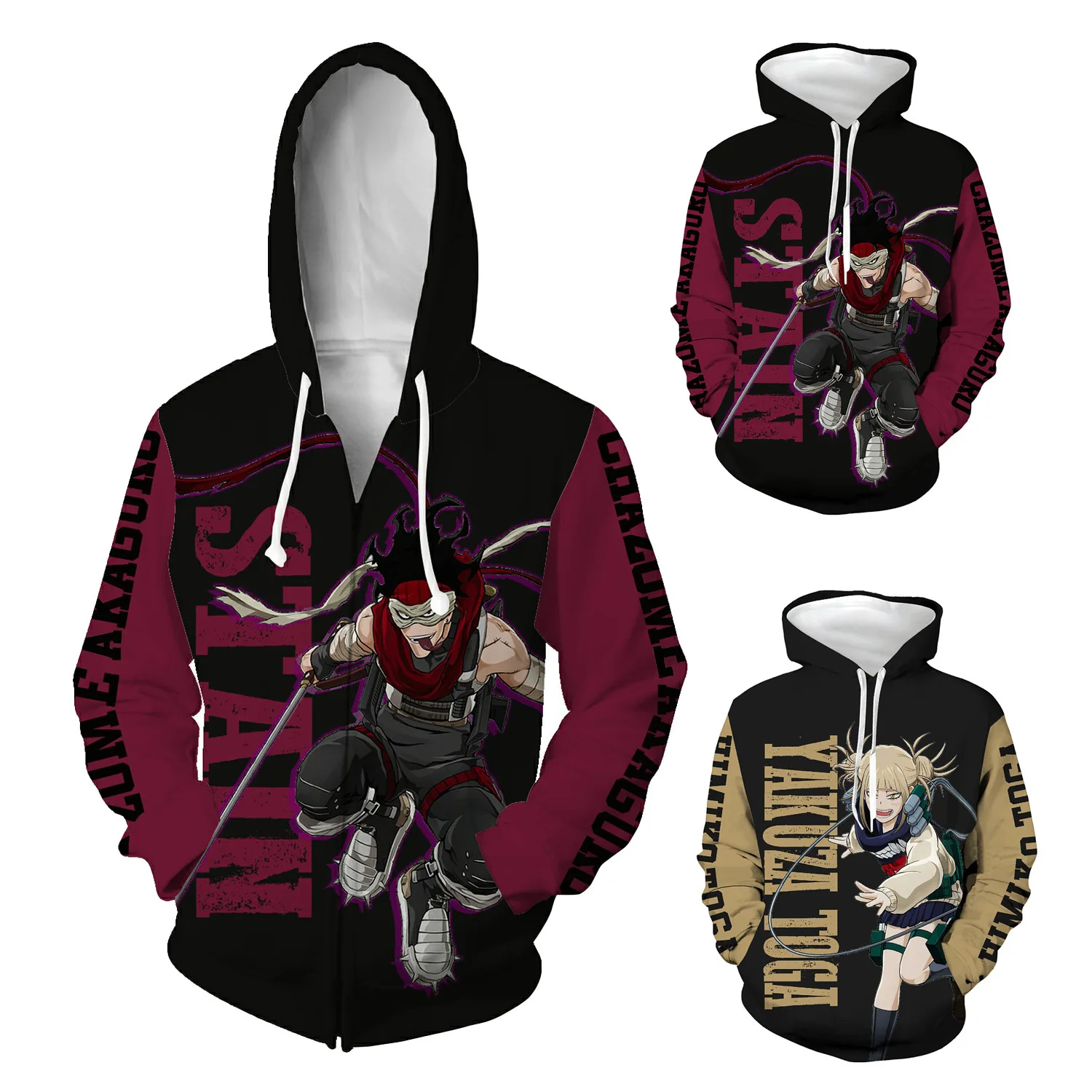 

2022 My Hero Academia Men/Women Zipper Hoodies 3D Print Fashion Sweatshirt Long Sleeve Plus Size Zipper Coat Clothes