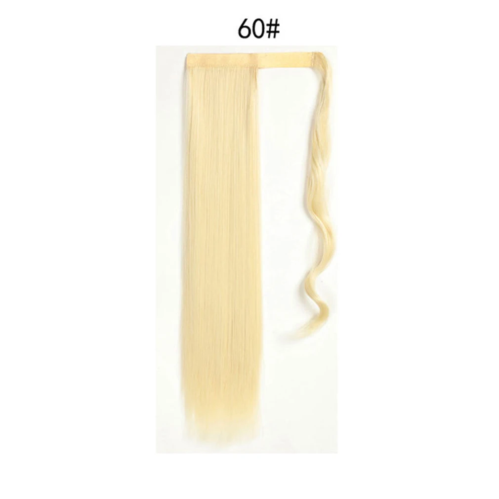 Clip In Ponytail Hair Extension 24 Inch Long Straight Synthetic Heat Resistant Hair Wrap Around Pony Piece For Women
