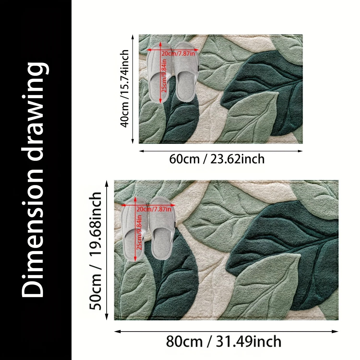 Polyester Floral Crystal Velvet Doormat, Soft Faux Lambswool Entrance Rug, Heavy-Duty Stain-Resistant Carpet for Home Hallway