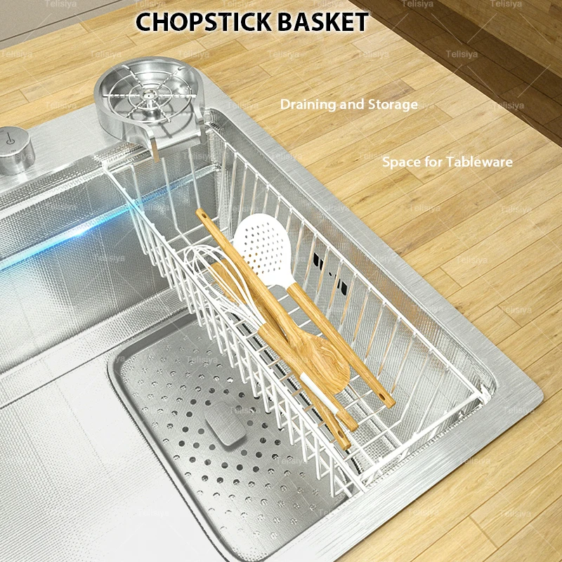 Kitchen Stainless Steel Large Sink Multifunctional Kitchen Sink Cleaning Ingredients and Cutlery