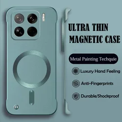 Sleek Slim Magnetic Shockproof Hard Case with Frameless Design for Xiaomi 14 (Green)