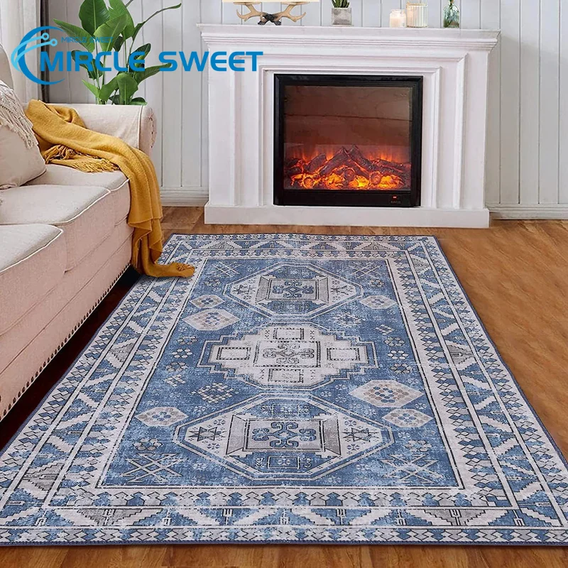 

Collapsible Boho Style Carpet Large Area Rugs for Living Room Bedroom Floor Mat Home Decor Classical Bedside Room Decor Family