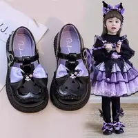 2024 new Kulomi Western Style Baby Princess balck white Girls' Spring And Summer Cool Leather Shoes Lightweight children shoes 1