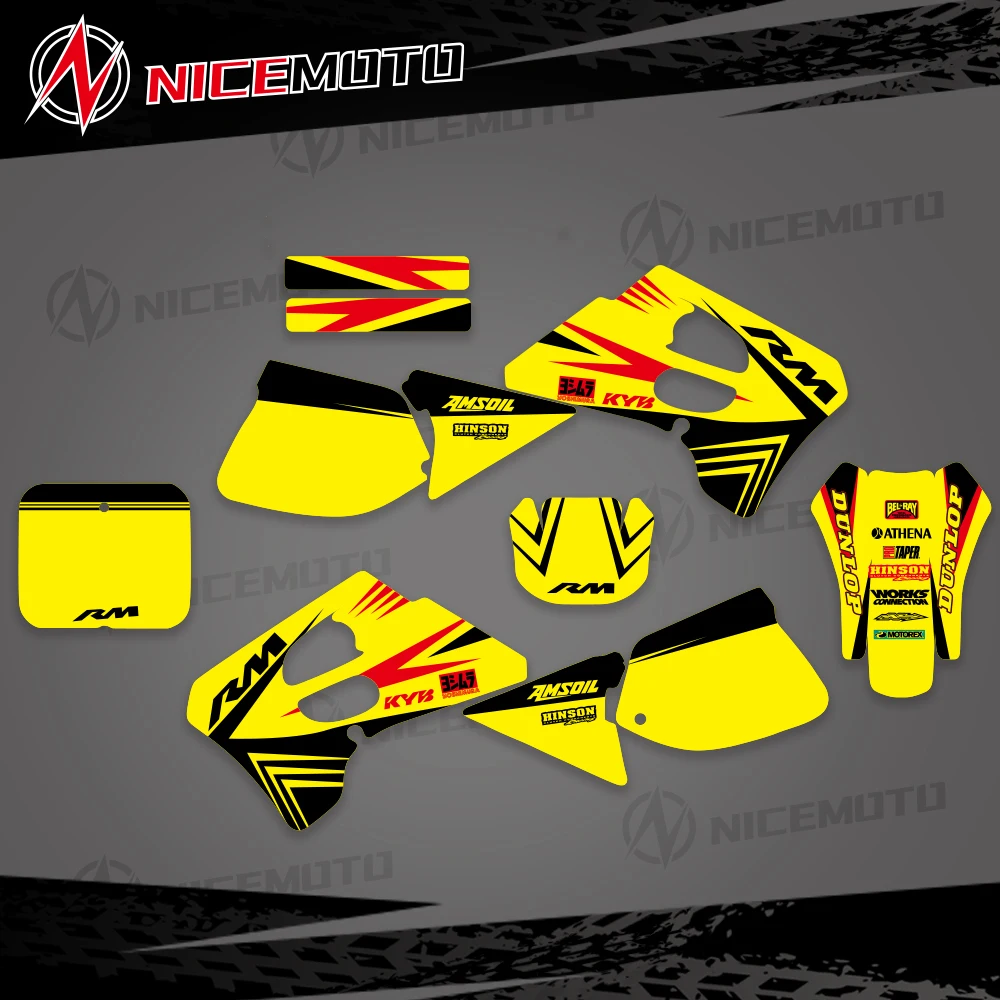 NICEMOT For Suzuki RM 125 250 RM125 RM250 1993- 1995 Graphics Background Decals Stickers Motorcycle Protector Stickers Custom