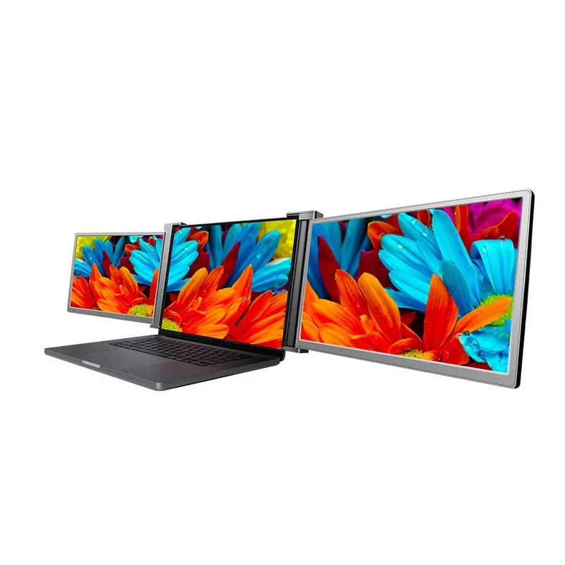 

Support HDR 1080P IPS 15 inch portable triple screen laptop workstation
