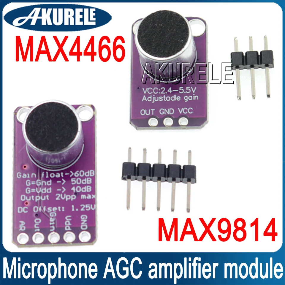 Max9814 Microfono Agc Modulo Amplificatore Mic Sound Voice Mitou Sensor Auto Gain Control Attack Max4466 Per Arduino Cma-4544Pf-W