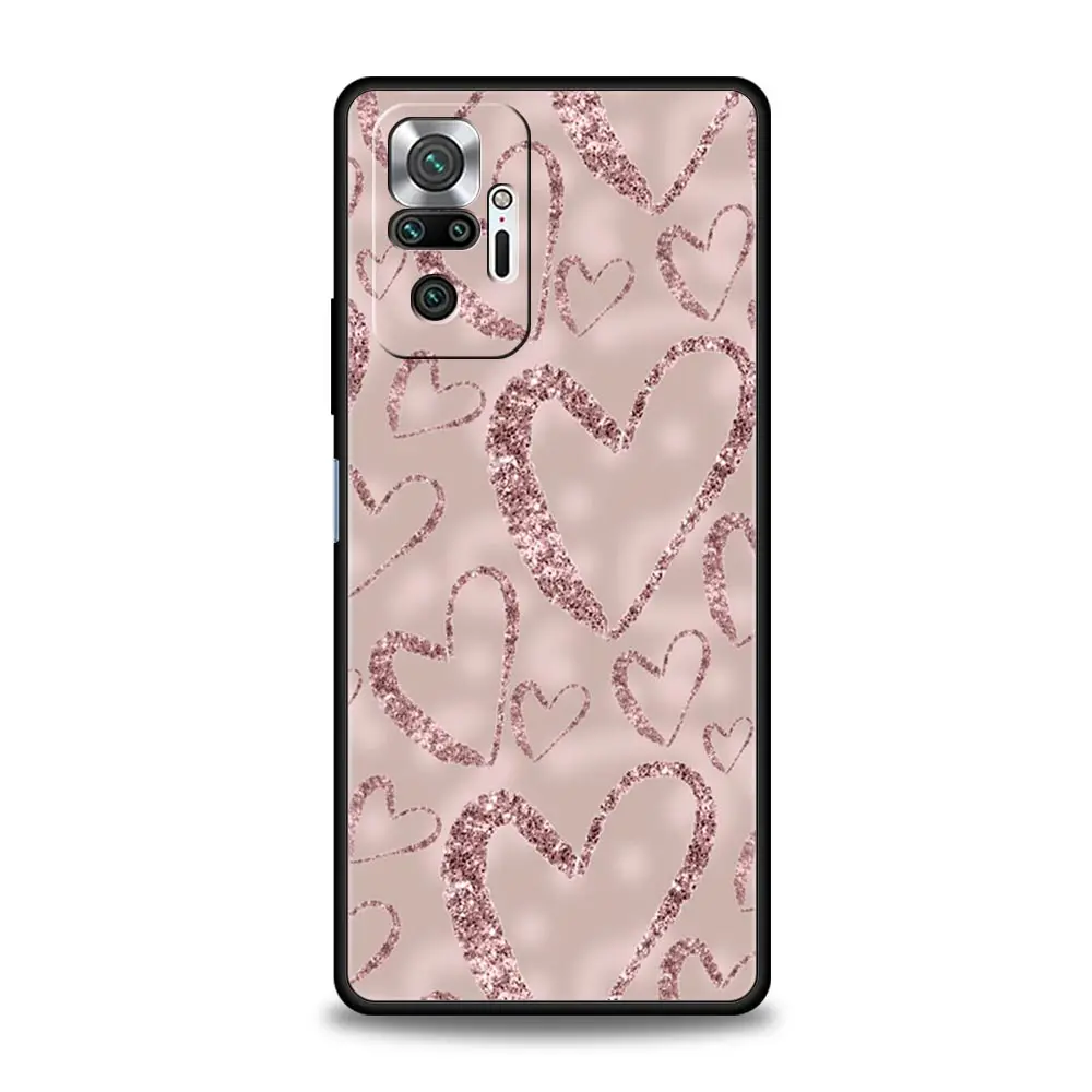 Gold Rose Love Heart Soft TPU Phone Case