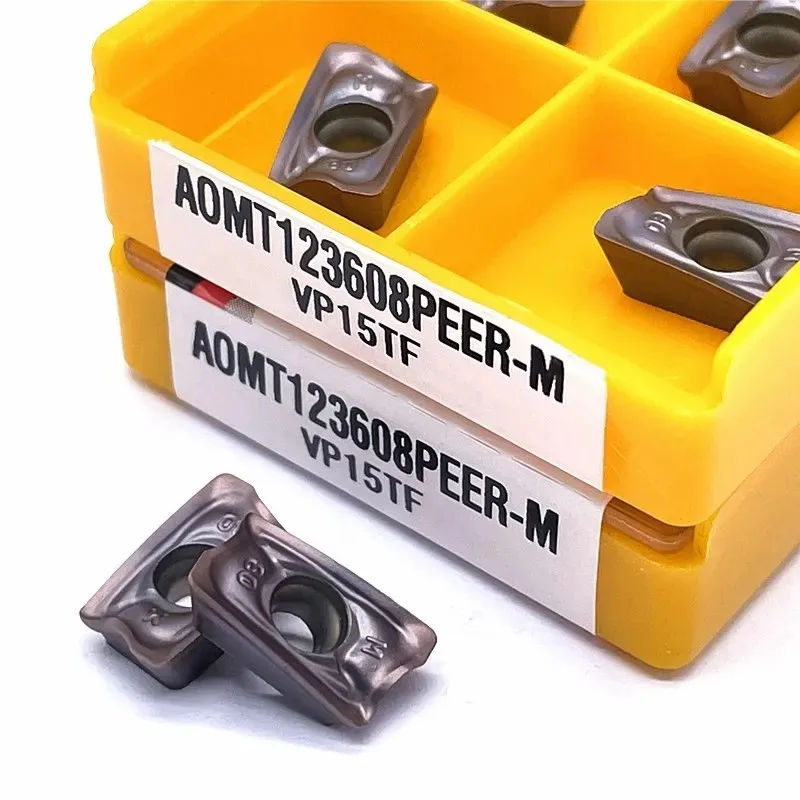 Твердосплавная вставка AOMT123608, одноранговая M VP15TF, Высококачественная Механическая фреза AOMT 123608 с ЧПУ, карбидный токарный инструмент, токарный инструмент