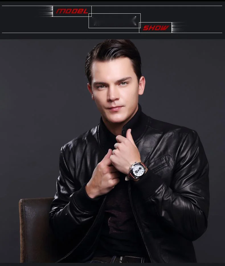 Men's Quartz Watch Megir Multifunctional Leather Strap Casual_voghion.com