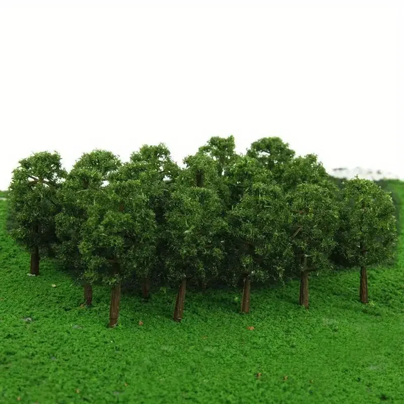QUOZUO 100st Mini Model Bomen Miniatuur Planten Model Regenwoud Spoorweg Miniatuur Basismateriaal Kunstmatige Mini Planten voor DIY Ambachten, Tuindecoratie Spoorweg Zand Architectuur Bouwmodel