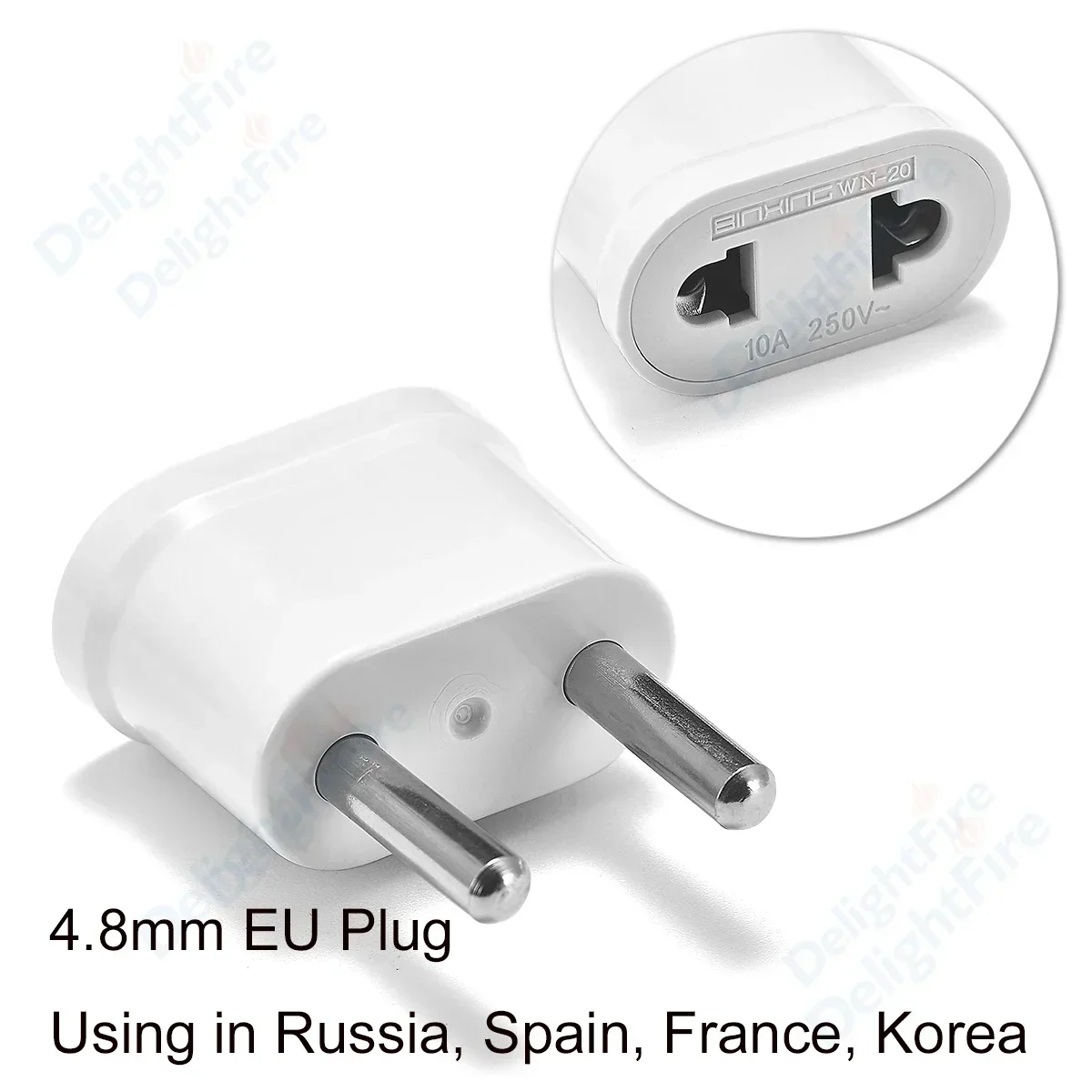 Plug Adapter White US AU To EU European KR 2 Pin American Euro Travel Power Adapter AC Converter Electric Plug Outlet Socket CE