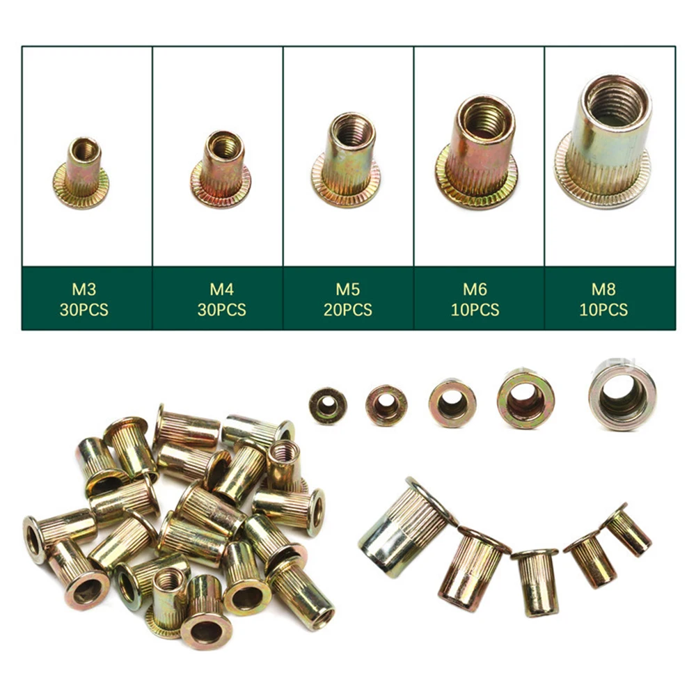 

pcs Blind Rivet Nut Stainless Steel Rivnut M3 M4 M5 M6 M8 Zinc Plated Threaded Inserts for Housings Panels
