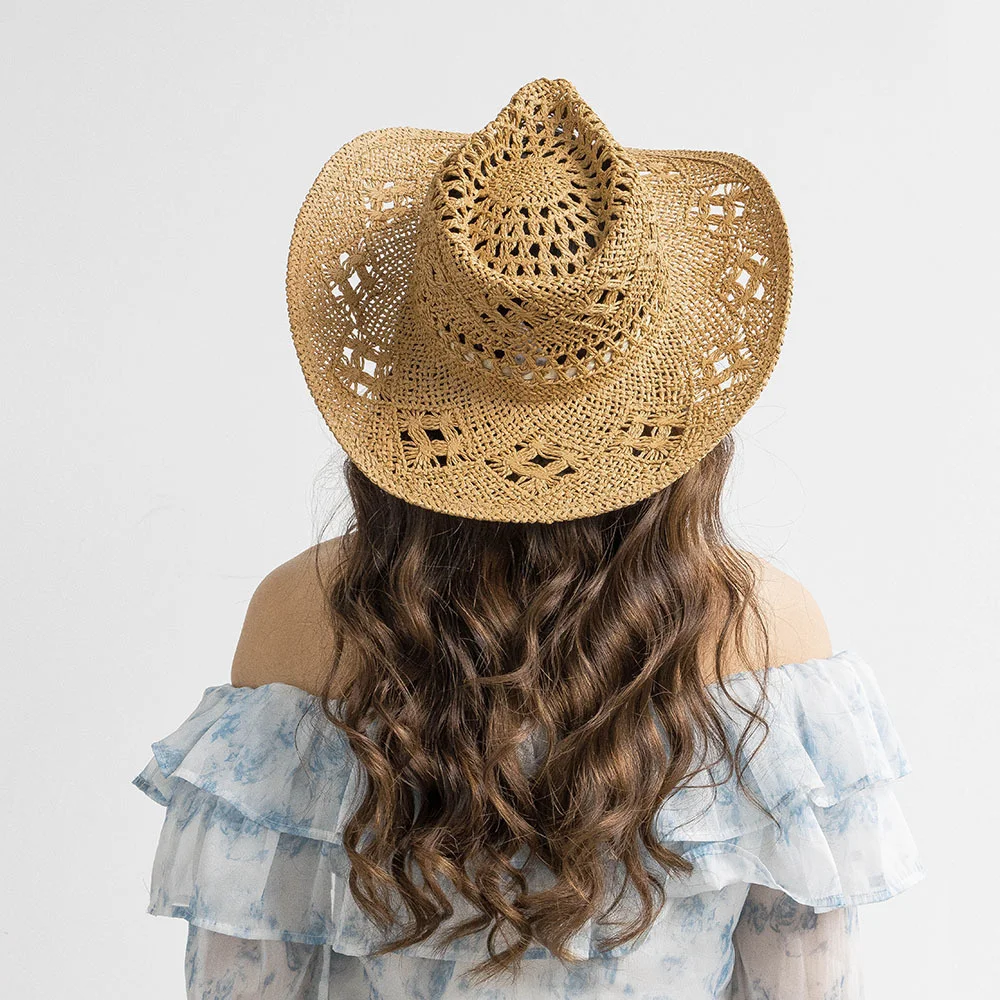 Summer Beach Party Cowboy Hats Hand-woven Wide Brim  display picture 1
