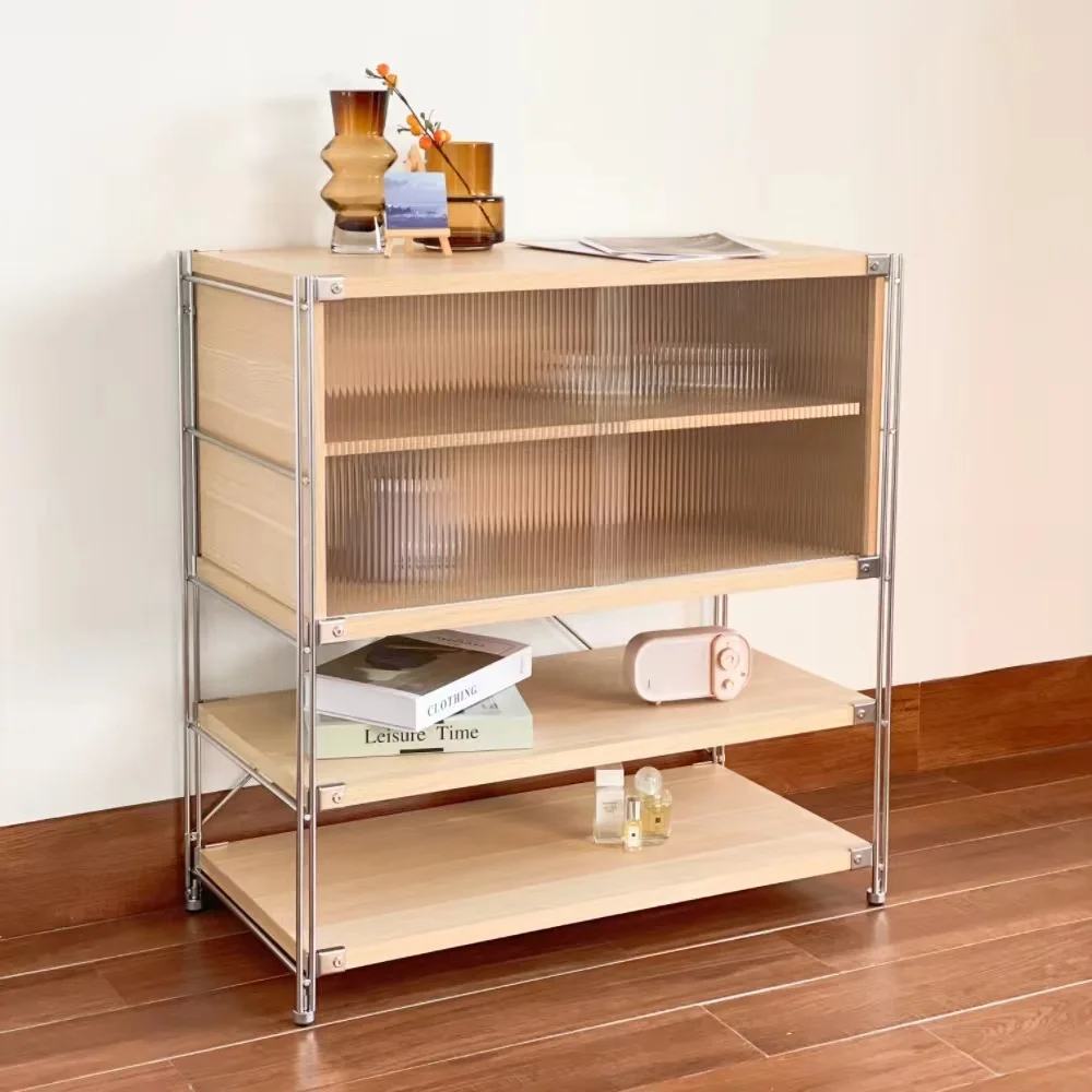 Sideboard Cabinet Cupboard Stainless Steel Storage Rack Kitchen Floor Multi-Layer Wall Storage Armoires de Cuisine