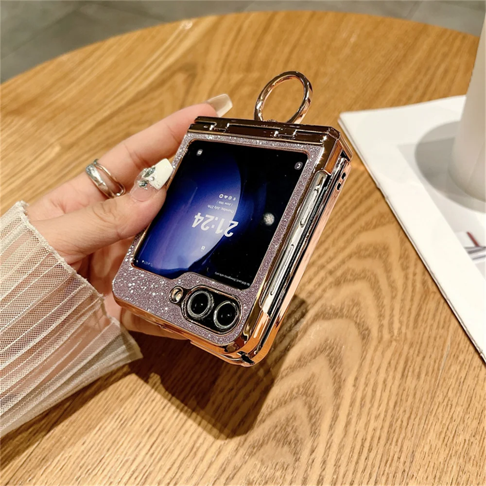 Glitter Diamond Ring Holder Gradient Electroplating Shockproof Case