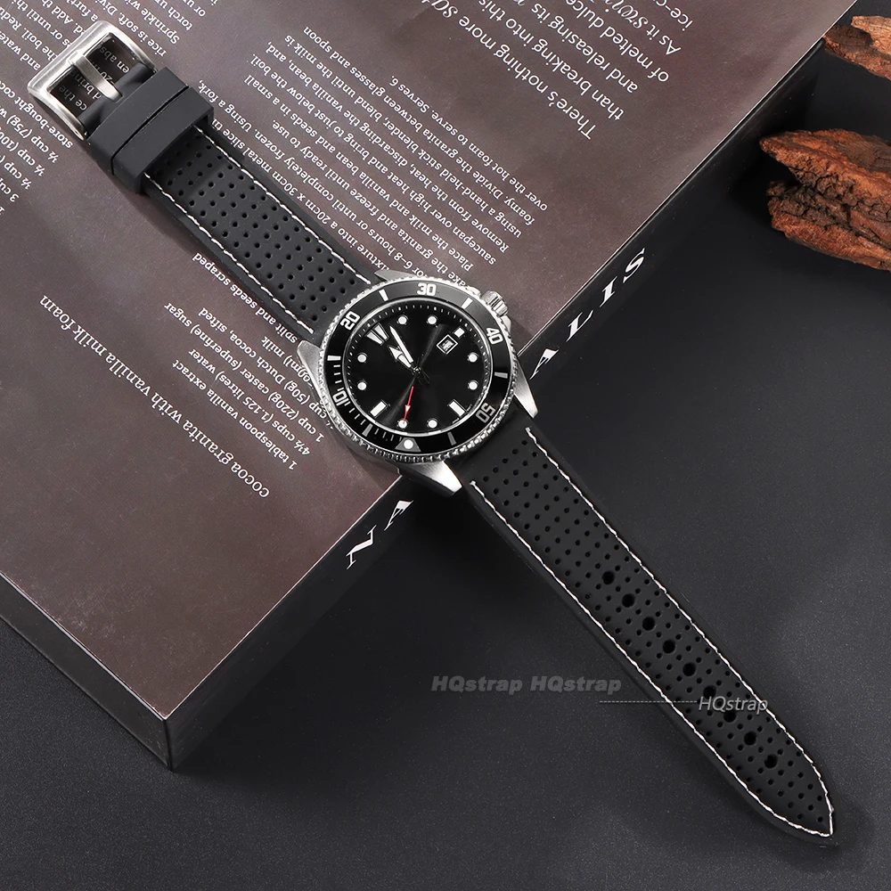 Breathable Waterproof Silicone Sports Watchband - Soft Rubber Universal Wrist Strap Accessory