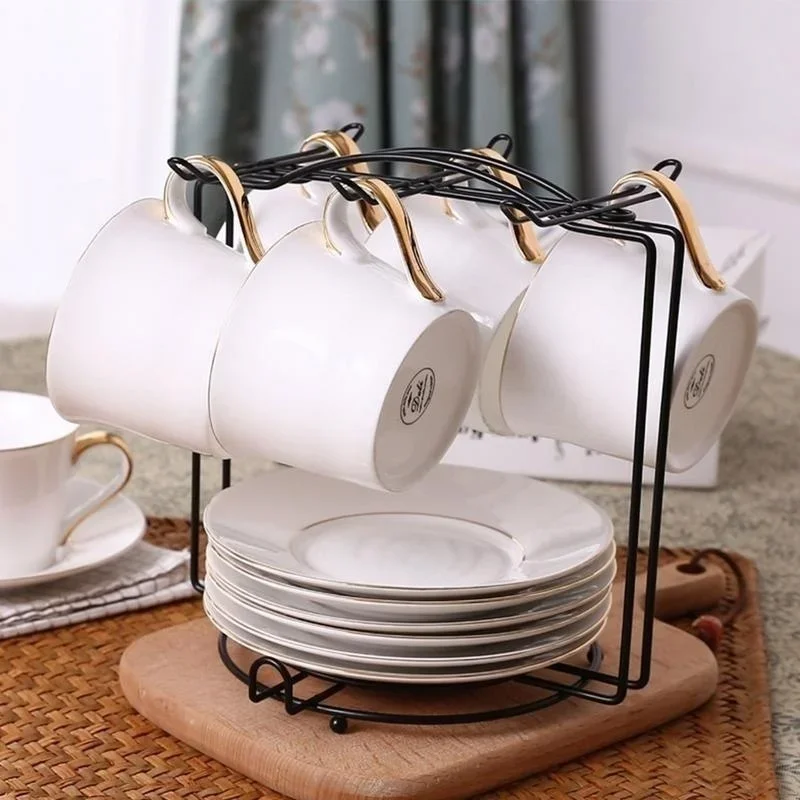 Coffee Cup Holder Hanging Partition Cup Holder Storage Rack Iron Cup Shelf Stand Kitchen Counter Steel Display Stand Home Tool