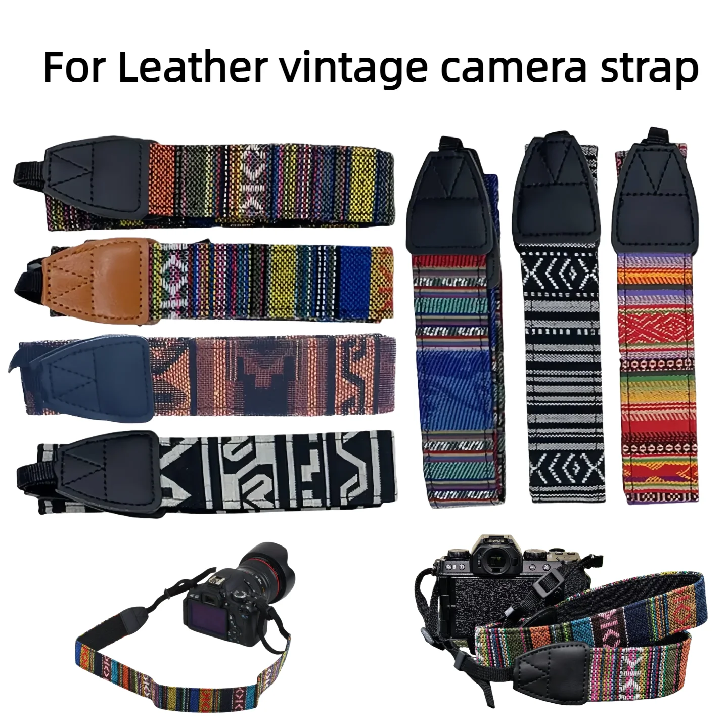 Adjustable PU Leather Retro Ethnic Style Camera Shoulder Belt