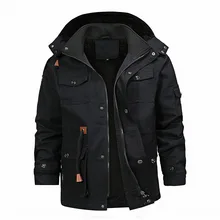 

Autumn and Winter Cotton Casual Belted Zipper Solid Color Fit Brown Thickened Side Seam Slip Pocket Trench Coat Trench Coat