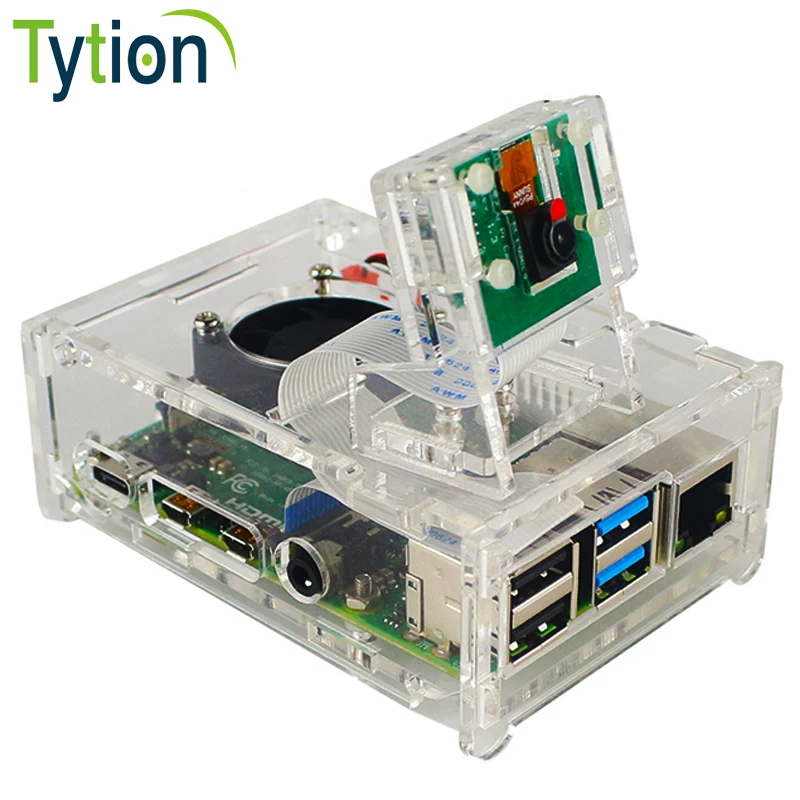 Raspberry Pi 4 B ケース ヒートシンク付きカメラ取り付け