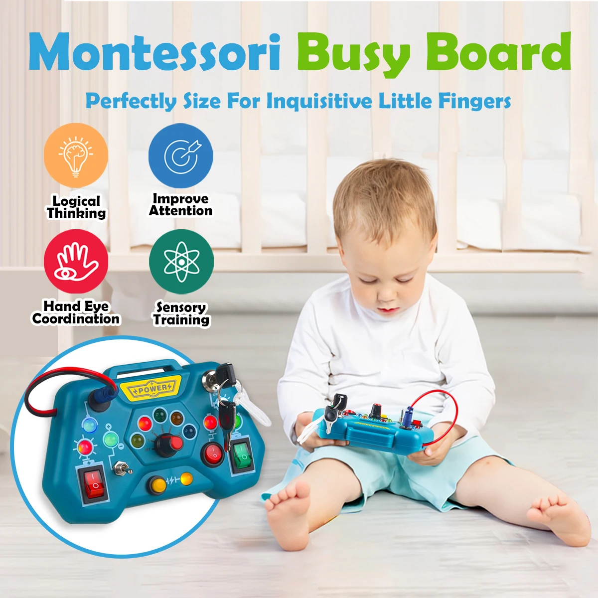 Montessori Busy Board Toys for Toddlers - Educational Learning Gifts for 3-Year-Old Boys & Girls 1