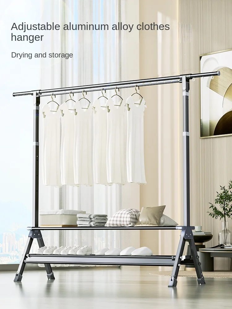 

Clothes Hanger Floor Folding Home Indoor Balcony Outdoor Bedroom Coat Rack