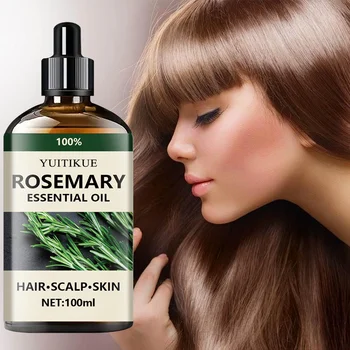 100% pure rosemary essential oil, suitable for hair, scalp, and skin, natural aromatherapy oil, nourishing and revitalizing. 4