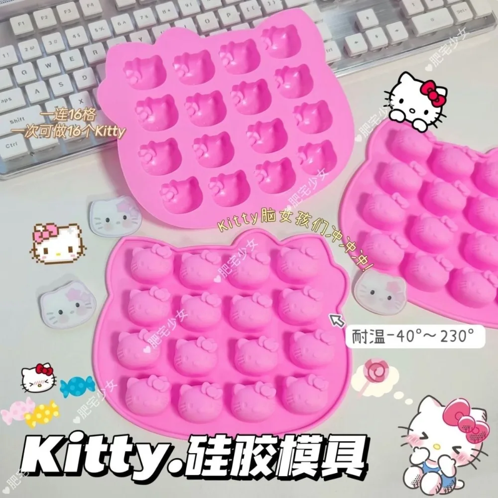 

Sanrio Anime Cartoon Silicone Mold Baking Hello Kitty Chocolate Mold Clay Cake Decoration Tools Cupcake Decoration Tools Gift