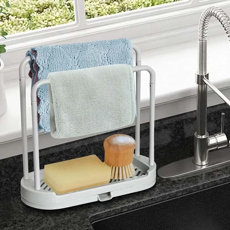 Kitchen Sink Drain Rack - Sponge and Rag Storage Basket