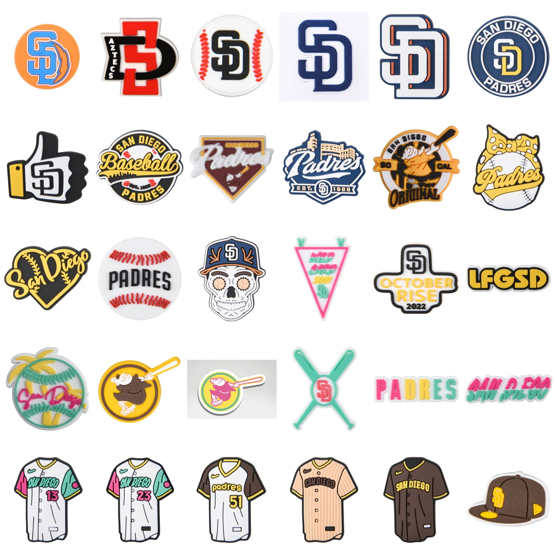 

Men Women Baseball Player Croc Shoe Charms Kids Boys Girls Colorful Cartoon Baseball Caps Shoe Decorations for Birthday Gifts