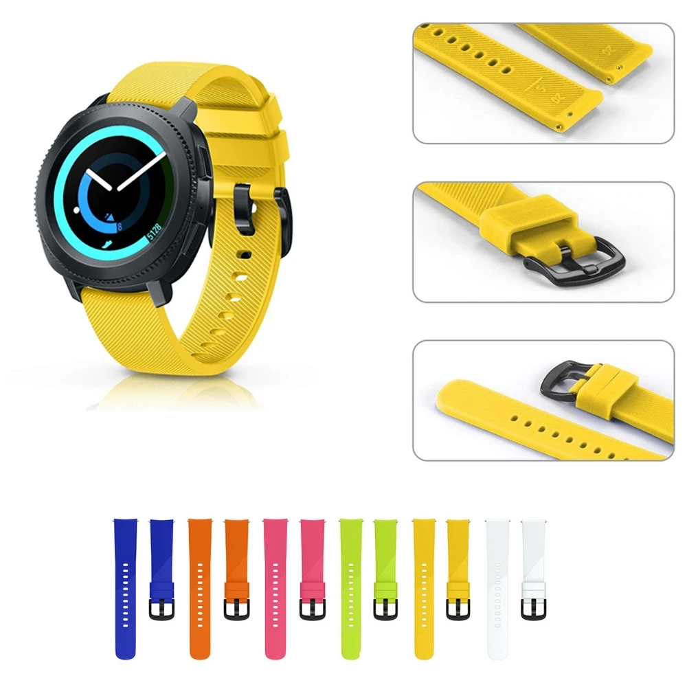 

20mm Silicone Strap Band for Samsung Gear Sport S4 Galaxy Watch Active 2 watch 4 5 6 Watch5 Pro Watch6 watch4 classic 42mm 46mm