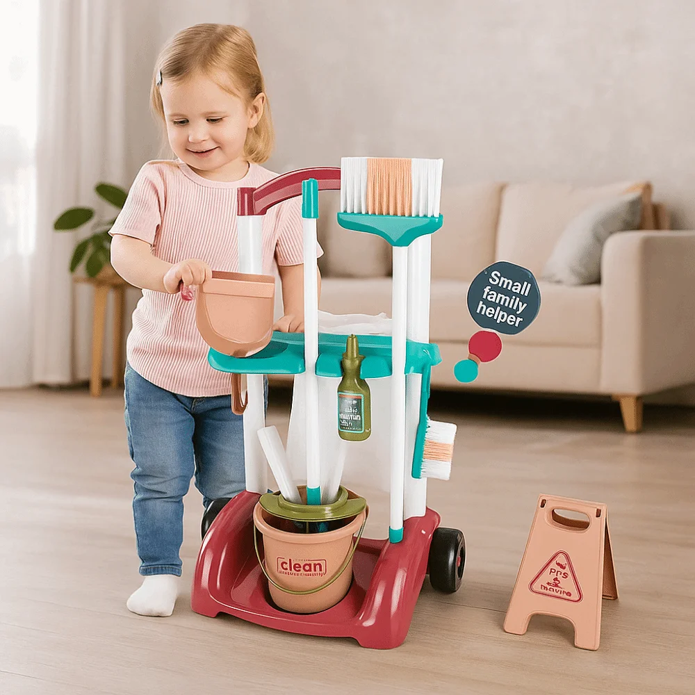 5/8/18/23PCS Multicolor Cleaning Toy Set Plastic Accessories Broom and Mop Set Electric Vacuum Playing House