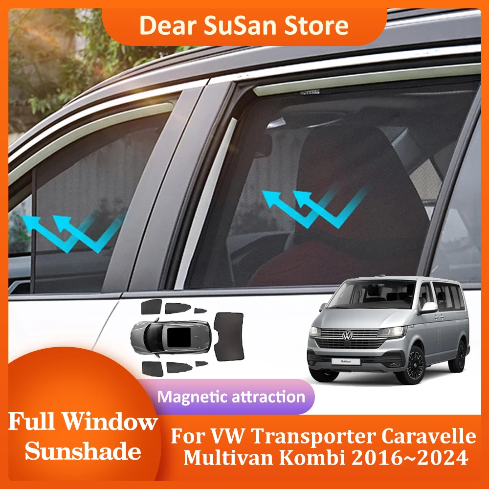 

Автомобильный Магнитный солнцезащитный козырек для Volkswagen VW Transporter Caravelle Multivan Kombi T6 2016 ~ 2024, солнцезащитный козырек на лобовое стекло, аксессуары для окон