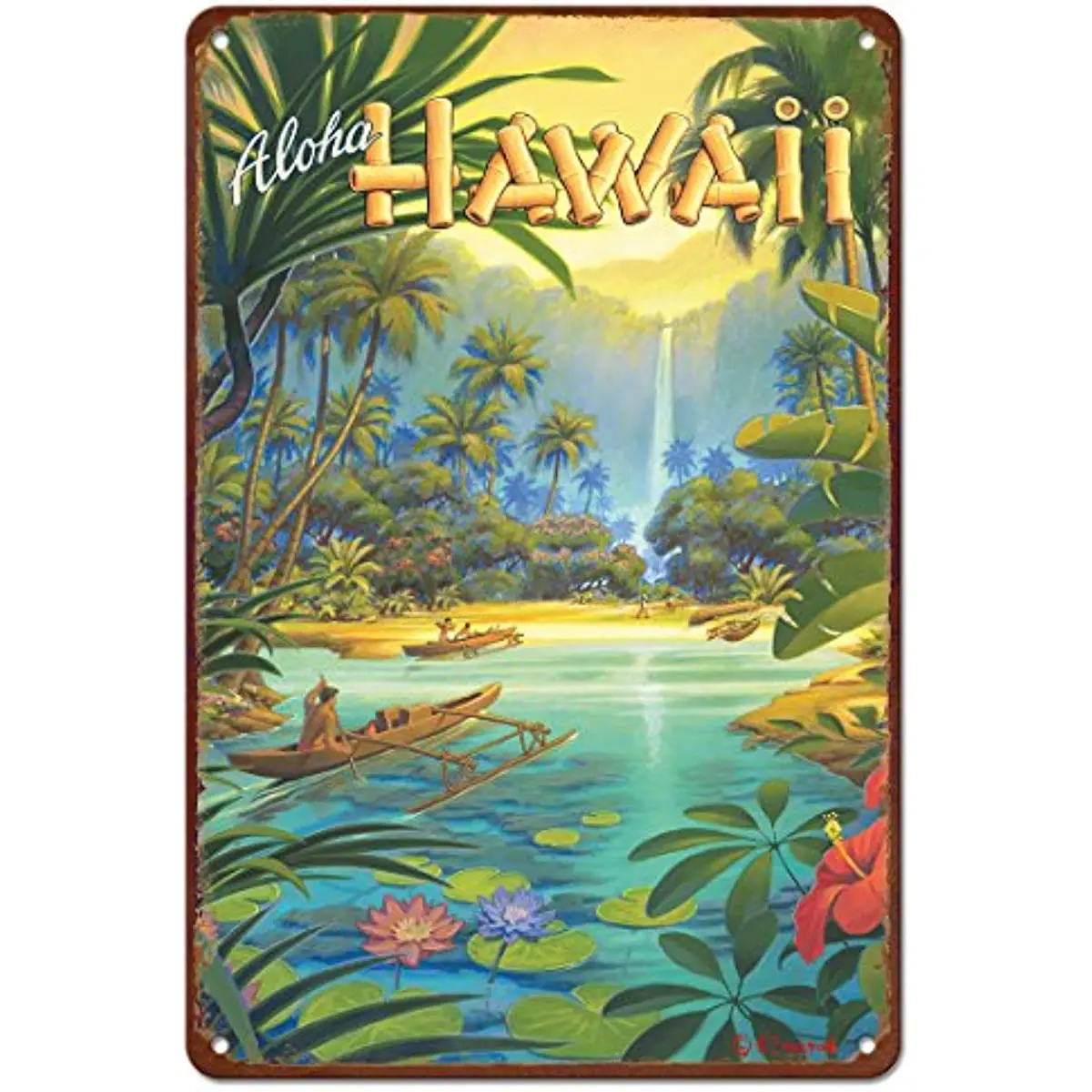 

Pacifica Island Art 8x12in Vintage Hawaiian Tin Sign Aloha From Hawaii Farmhouse Decor Home Decor Poster Rectangle