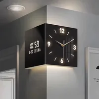 Luxury Creative Two-sided Living Room Wall Clock Modern Nordic Aesthetic Silent Corner Digital Wall Clocks Home Decoration 1