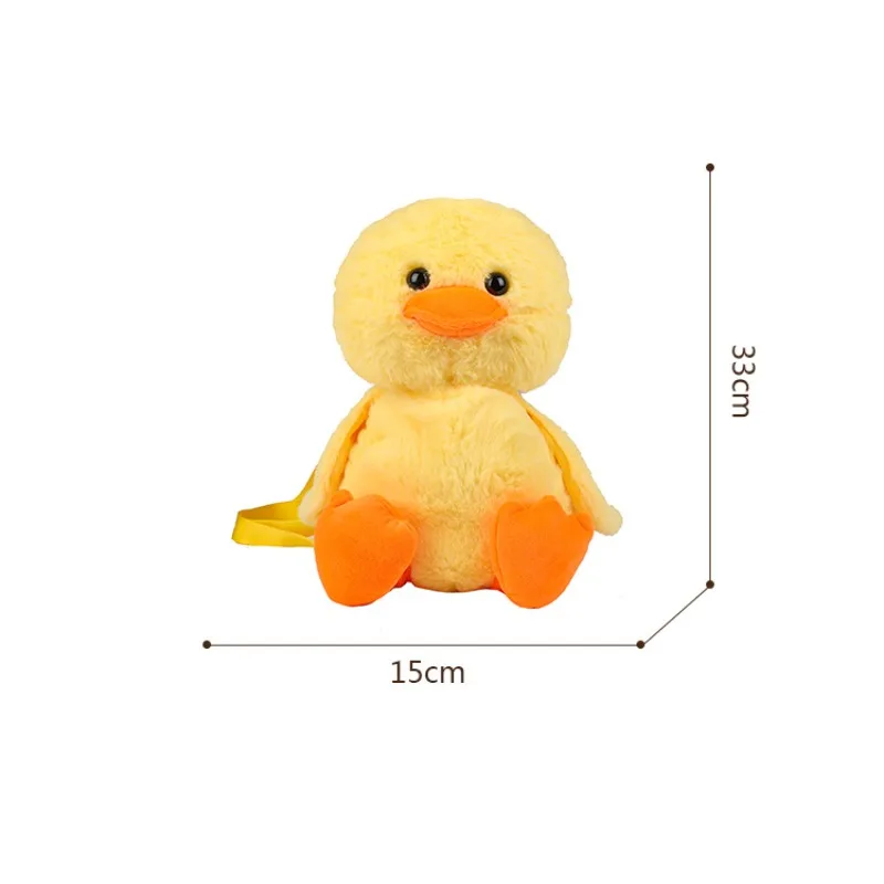 Yellow Duck Plush Backpack for Girls School Travel