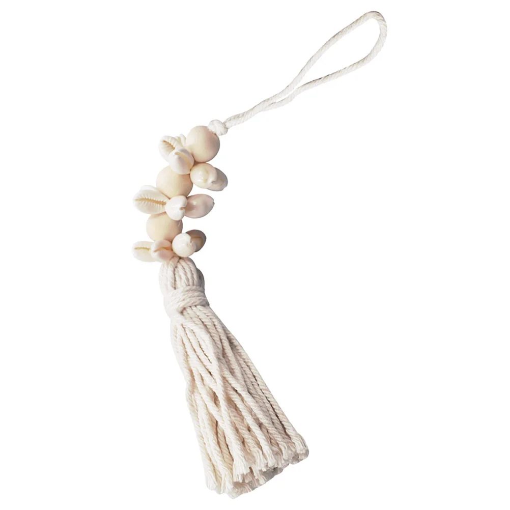 Wooden Beads Cotton Thread Shell Bohemian Hanging String Pendant Home Decor Wind Chimes Craft Tassels Farmhouse Rustic nament 2